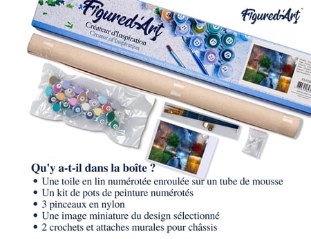 Peinture par Numéro Figured'Art - Les 4 Saisons - Kit de Loisir Créatif DIY Numéro d'Art Complet - 40x50cm sans châssis en bois