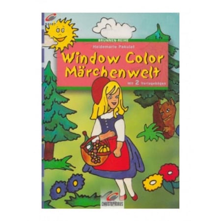 Livre window color - la petite fille dans la foret - motif peinture pour fenetre