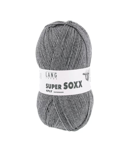 Pelote à tricoter SUPER SOXX 4 fils - 100 Gr - Lang Yarns - La laine à chaussettes incontournable 0005 Gris