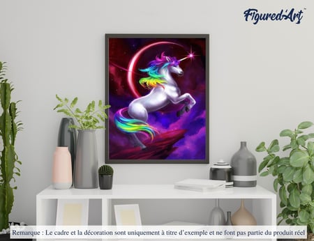 Peinture par Numéro Figured'Art - Licorne colorée - Kit de Loisir Créatif DIY Numéro d'Art Complet - 40x50cm sans châssis en bois