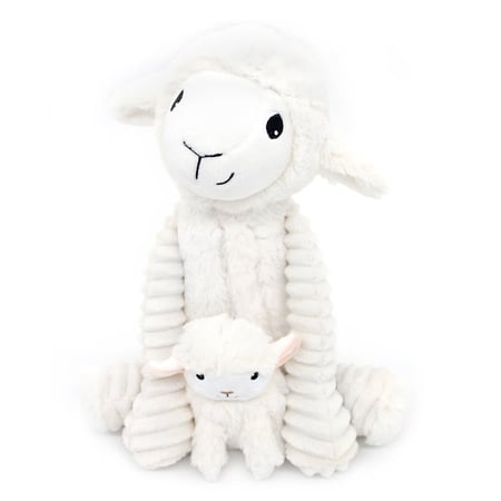 Peluche mouton maman et son bébé blanc - Les Déglingos