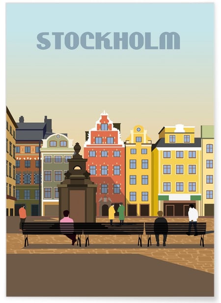 Affiche ville Stockholm | A3 : 29,7x42cm