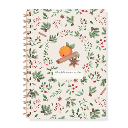 Carnet de notes à spirale Belle nuit de Noël (recettes) - A5 - 160 pages - Hirondelles & Cie