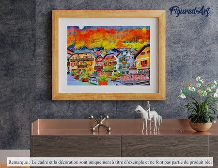 Peinture par Numéro Figured'Art - Village Suisse coloré - Kit de Loisir Créatif DIY Numéro d'Art Complet - 40x50cm sans châssis en bois
