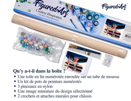 Peinture par Numéro Figured'Art - l'heure de l'Apéritif - Kit de Loisir Créatif DIY Numéro d'Art Complet - 40x50cm sans châssis en bois