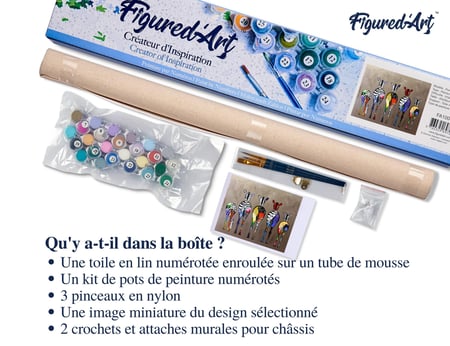 Peinture par Numéro Figured'Art - Zèbres de dos - Kit de Loisir Créatif DIY Numéro d'Art Complet - 40x50cm sans châssis en bois