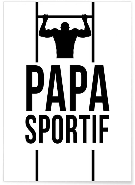 Affiche 'Papa sportif' | A3 : 29,7x42cm