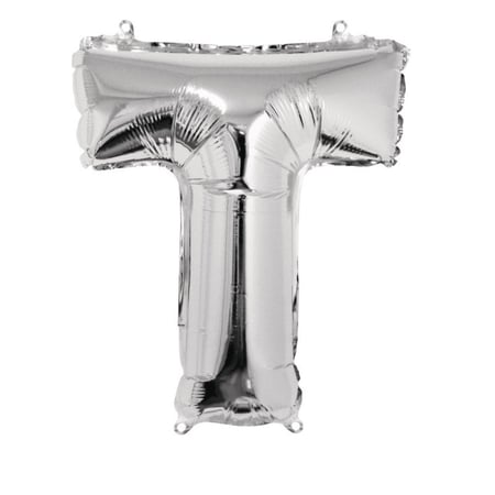 Ballon Lettre T, 40cm, 1pce. , argent