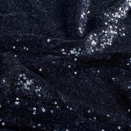 Tissu Sequins Galaxia extensible uni Bleu nuit