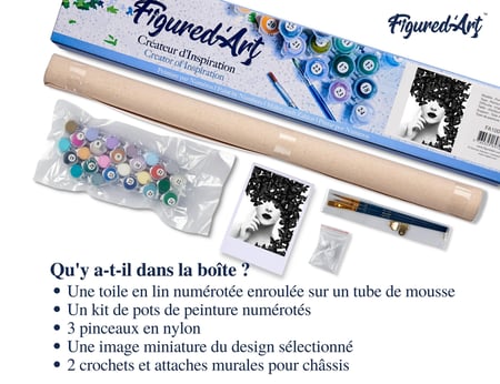 Peinture par Numéro Figured'Art - Beauté et Papillons - Kit de Loisir Créatif DIY Numéro d'Art Complet - 40x50cm sans châssis en bois