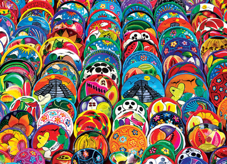 Puzzle 1000 pièces - Assiettes Mexicaines - Eurographics