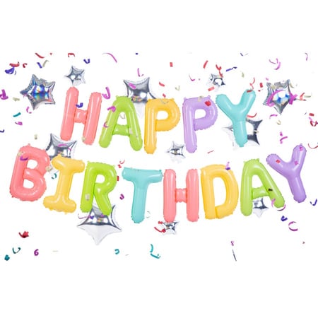 Ballon Happy Birthday Pastel (3,95 m)
