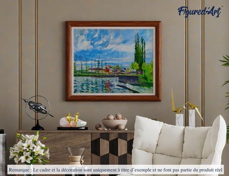 Peinture par Numéro Figured'Art - L´Ecluse à Pontoise - Camille Pissarro - Kit de Loisir Créatif DIY Numéro d'Art - 40x50cm sans châssis en bois
