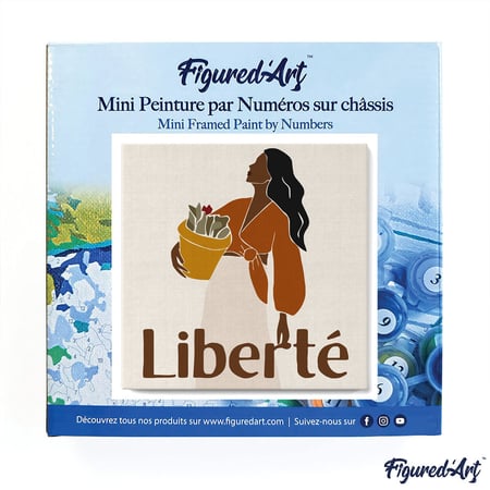 Mini Peinture par Numéro Figured'Art 20x20cm avec cadre Liberté - Petit Format