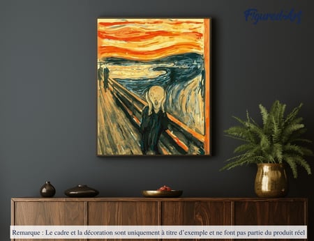 Peinture par Numéro Figured'Art - Le Cri - Kit de Loisir Créatif DIY Numéro d'Art Complet - 40x50cm sans châssis en bois