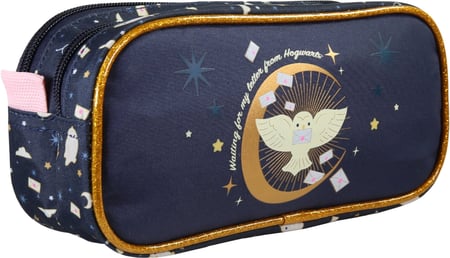 Trousse scolaire Harry Potter – Bleu Marine/Doré – HEDWIG MYSTIC WINTER – 2 compartiments