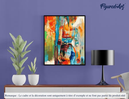 Peinture par Numéro Figured'Art avec Cadre - Beauté en couleurs - Kit de Loisir Créatif DIY Numéro d'Art Complet - 40x50cm toile tendue sur châssis
