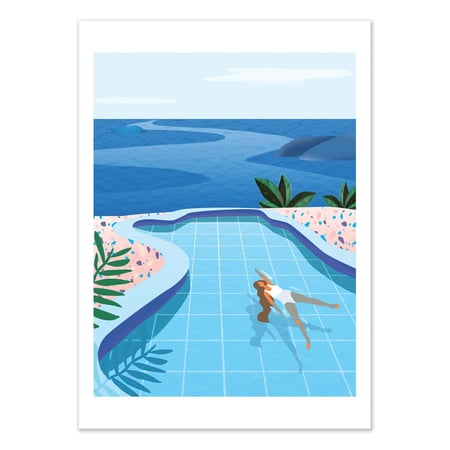 Affiche 30x40 cm - Girl in Pool - Petra Lizde