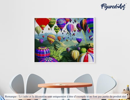 Peinture par Numéro Figured'Art - Lâcher de Montgolfières - Kit de Loisir Créatif DIY Numéro d'Art Complet - 40x50cm sans châssis en bois
