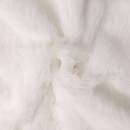 Tissu Fausse fourrure  poils long Flora sur fond Blanc