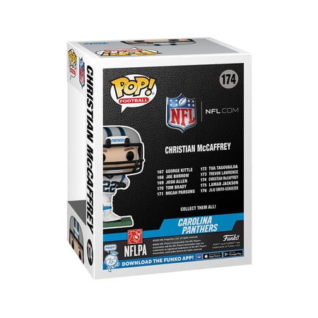 NFL - Figurine POP! Panthers Christian McCaffrey (Away) 9 cm