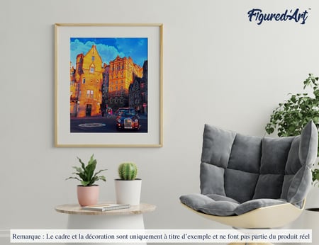 Peinture par Numéro Figured'Art - Rue Edinburgh - Kit de Loisir Créatif DIY Numéro d'Art Complet - 40x50cm sans châssis en bois