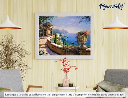 Peinture par Numéro Figured'Art - Vue sur le Lac - Kit de Loisir Créatif DIY Numéro d'Art Complet - 40x50cm sans châssis en bois