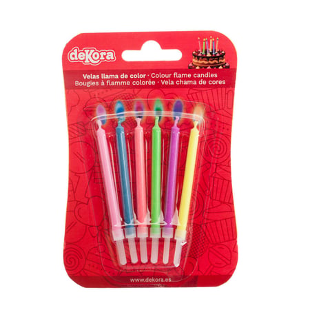 6 Bougies à Flamme Colorée