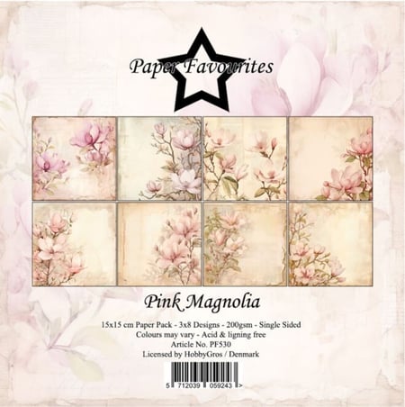 24 papiers scrapbooking 15 x 15 cm Paper Favourites PINK MAGNOLIA