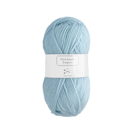 Pelote de fil à tricoter - bleu clair - Fil de 85m - compatible avec aiguille 3,5mm
