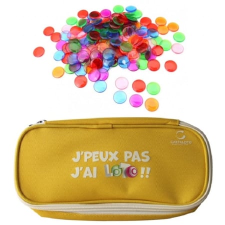 Kit loto bingo 2 en 1 : trousse + 500 pions magnétique - cartaloto - accessoires jeu, matériel