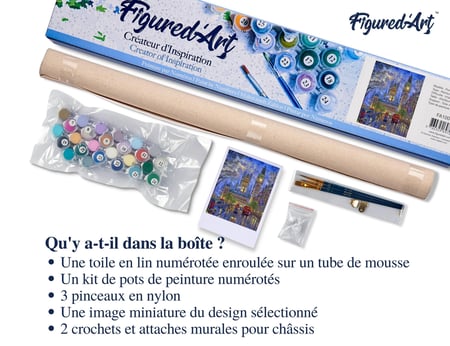Peinture par Numéro Figured'Art - Londres dans la Pénombre - Kit de Loisir Créatif DIY Numéro d'Art Complet - 40x50cm sans châssis en bois