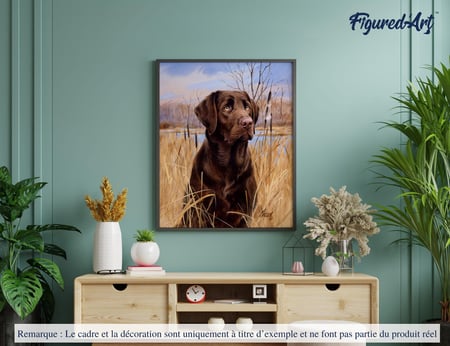 Peinture par Numéro Figured'Art - Chien labrador - Kit de Loisir Créatif DIY Numéro d'Art Complet - 40x50cm sans châssis en bois