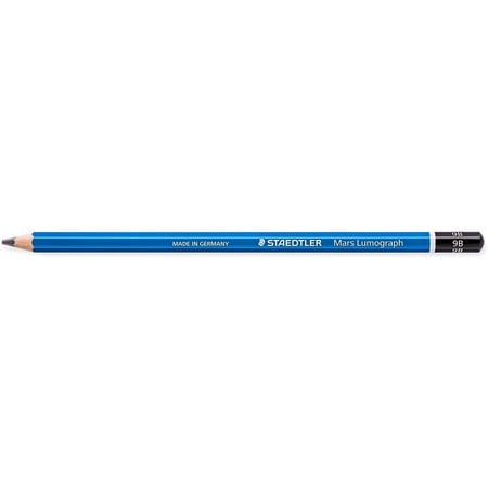 Crayon graphite STAEDTLER Mars Lumograph 100 - Mine 2 mm - Dureté 9B - Bleu - Lot de 12