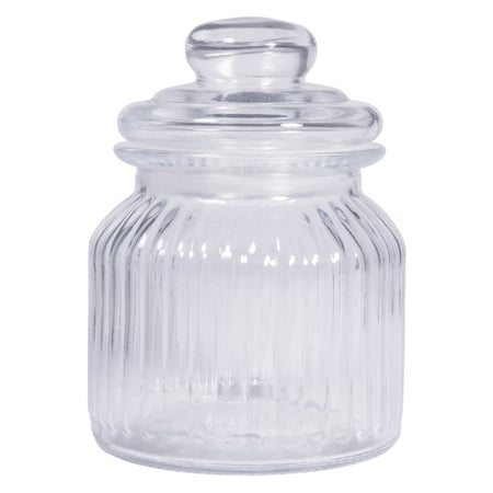 Verre à provision, rainuré, 11cm ø, 15cm, avec couvercle, 625ml