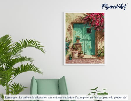 Peinture par Numéro Figured'Art - Entrée fleurie - Kit de Loisir Créatif DIY Numéro d'Art Complet - 40x50cm sans châssis en bois