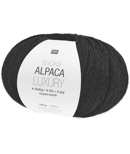 Pelote de laine à chaussette Socks Alpaca Luxury 4 fils -100 gr - Rico Design 08 Noir