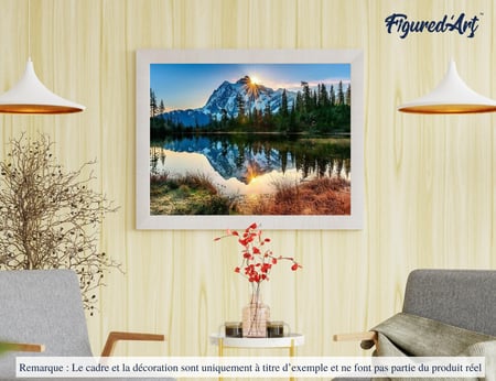 Peinture par Numéro Figured'Art - Lac et Reflet de Montagne - Kit de Loisir Créatif DIY Numéro d'Art Complet - 40x50cm sans châssis en bois
