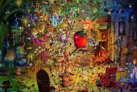 Puzzle 2000 pièces - François Ruyer - La Sorcière et l'Arbre à Serpents - Grafika
