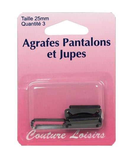 Agrafes pour Pantalons et jupes - 25 mm- Distrifil B Noir