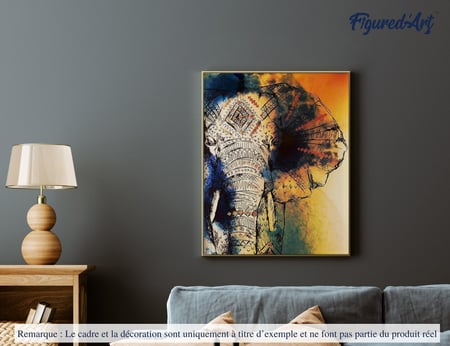 Peinture par Numéro Figured'Art - Eléphant d'Asie - Kit de Loisir Créatif DIY Numéro d'Art Complet - 40x50cm sans châssis en bois