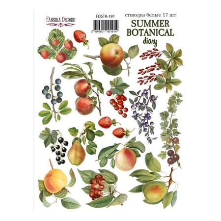 Planche de stickers couleur embelissement Fabrika Decoru SUMMER BOTANICAL DIARY 191