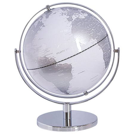 Globe Terrestre Noir et Argenté à Poser Dans Chambre ou Bureau s'Adapte à Tout Type de Décoration d'Intérieur Moderne et Traditionnel Beliani