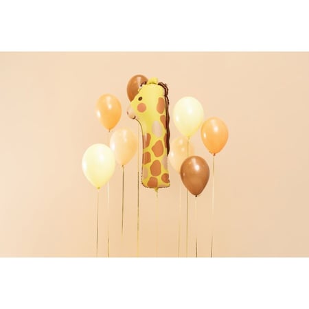 Ballon Aluminium Hélium Animaux Chiffre 1 - Girafe - Ballons