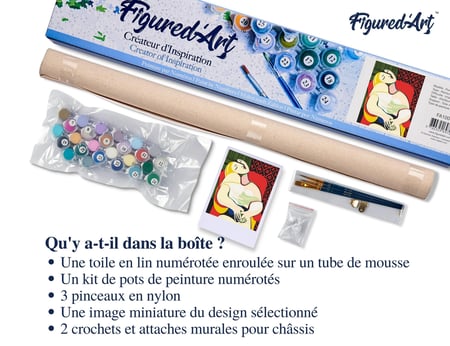 Peinture par Numéro Figured'Art - Picasso Le Rêve - Kit de Loisir Créatif DIY Numéro d'Art Complet - 40x50cm sans châssis en bois