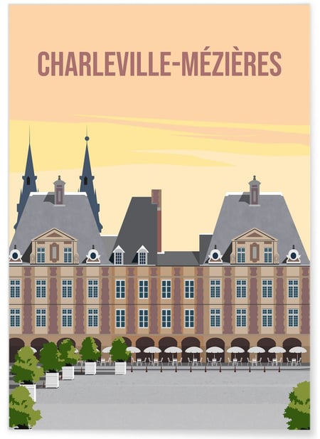 Affiche ville Charleville-Mézières | A3 : 29,7x42cm