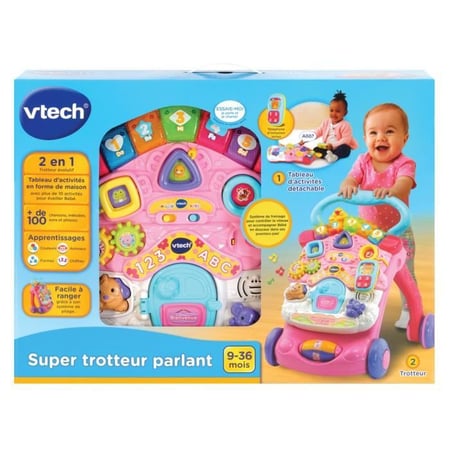 Trotteur Parlant En Vtech Super Trotteur Rose Pour Bébé De