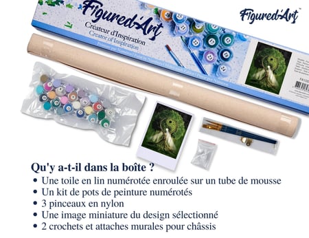 Peinture par Numéro Figured'Art - Arbre Yin et Yang - Kit de Loisir Créatif DIY Numéro d'Art Complet - 40x50cm sans châssis en bois