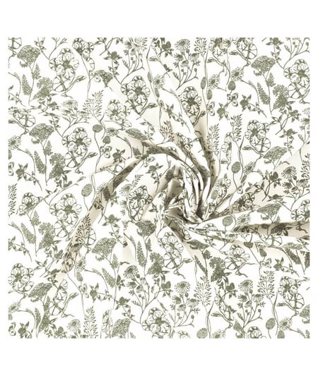Tissu coton champêtre de 140 cm de largeur nadinekaki vendu par 50 cm
