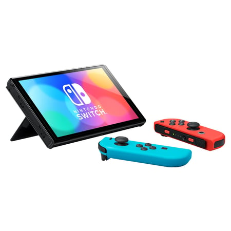 Nintendo Switch – Modèle OLED (bleu néon + rouge néon) + Mario